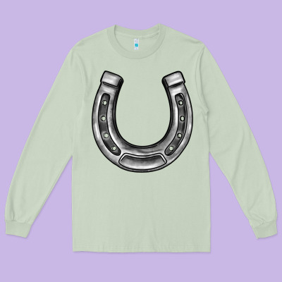 Horseshoe Long Sleeve Tee Designed By Barkaloodesign