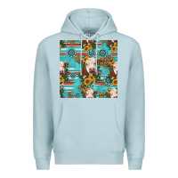 Blue Mist charolais cow seamless pattern Premium Hoodie - HRA Design Shop