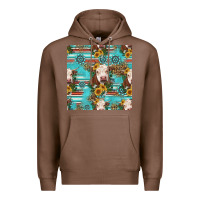 Chestnut charolais cow seamless pattern Premium Hoodie - HRA Design Shop