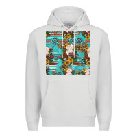 Dove Grey charolais cow seamless pattern Premium Hoodie - HRA Design Shop