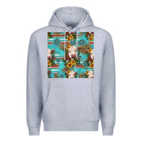 Heather Grey charolais cow seamless pattern Premium Hoodie - HRA Design Shop