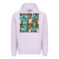Lilac charolais cow seamless pattern Premium Hoodie - HRA Design Shop