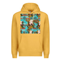 Mustard charolais cow seamless pattern Premium Hoodie - HRA Design Shop