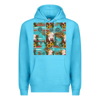 Ocean Blue charolais cow seamless pattern Premium Hoodie - HRA Design Shop