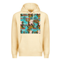 Pina Colada charolais cow seamless pattern Premium Hoodie - HRA Design Shop