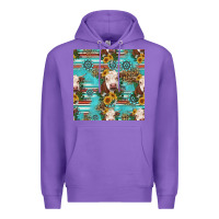 Purple charolais cow seamless pattern Premium Hoodie - HRA Design Shop