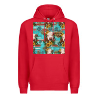 Red charolais cow seamless pattern Premium Hoodie - HRA Design Shop