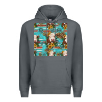 Rock charolais cow seamless pattern Premium Hoodie - HRA Design Shop