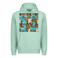 Seafoam charolais cow seamless pattern Premium Hoodie - HRA Design Shop