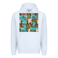 White charolais cow seamless pattern Premium Hoodie - HRA Design Shop
