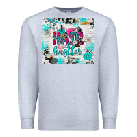 Heather Grey hair hustler Premium Sweatshirt - RanaPortraitStore