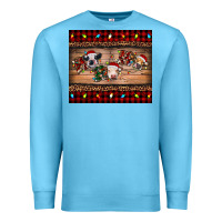Ocean Blue hohoho christmas cows Premium Sweatshirt - RanaPortraitStore
