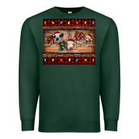 Sports Green hohoho christmas cows Premium Sweatshirt - RanaPortraitStore