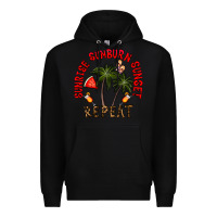 Black sunrise sunburn sunnset repeat Premium Hoodie - CowhideDigitalArt