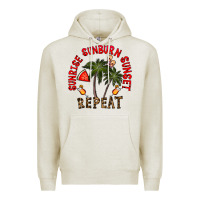 Oatmeal Heather sunrise sunburn sunnset repeat Premium Hoodie - CowhideDigitalArt