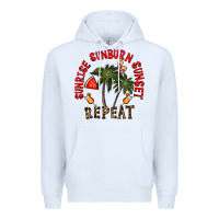 White sunrise sunburn sunnset repeat Premium Hoodie - CowhideDigitalArt