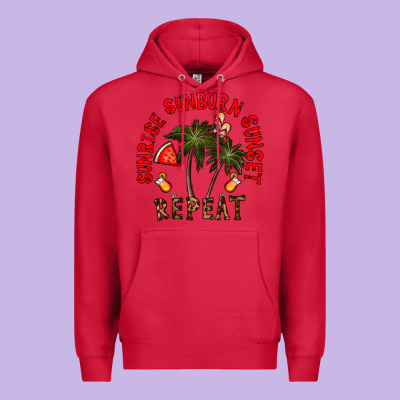 Sunrise Sunburn Sunnset Repeat Premium Hoodie Designed By Cowhidedigitalart