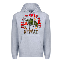 Heather Grey sunrise sunburn sunnset repeat Premium Hoodie - CowhideDigitalArt