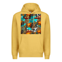 Antique Gold western sunset bison and sunflowers seamless pattern Premium Hoodie - HRA Design Shop