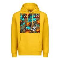 Lemon western sunset bison and sunflowers seamless pattern Premium Hoodie - HRA Design Shop