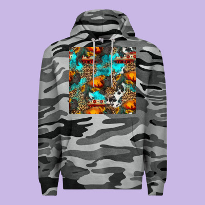 Western Sunset Bison And Sunflowers Seamless Pattern Premium Hoodie Designed By Hra Design Shop