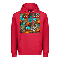 Cardinal western sunset bison and sunflowers seamless pattern Premium Hoodie - HRA Design Shop