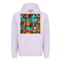 Lilac western sunset bison and sunflowers seamless pattern Premium Hoodie - HRA Design Shop