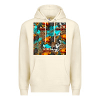 Sandshell western sunset bison and sunflowers seamless pattern Premium Hoodie - HRA Design Shop
