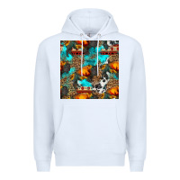White western sunset bison and sunflowers seamless pattern Premium Hoodie - HRA Design Shop