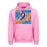 Fuchsia Pink autism  words Urban Hoodie - AdoDesignShop
