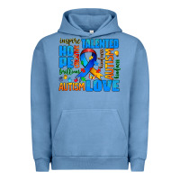 Pigment Pebble Blue autism  words Urban Hoodie - AdoDesignShop