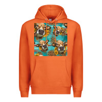 Carrot western sunflowers cow seamless pattern Premium Hoodie - HRA Design Shop
