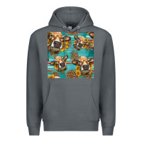 Rock western sunflowers cow seamless pattern Premium Hoodie - HRA Design Shop