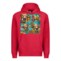 Cardinal western sunflowers cow seamless pattern Premium Hoodie - HRA Design Shop