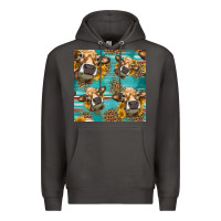 Smoke western sunflowers cow seamless pattern Premium Hoodie - HRA Design Shop