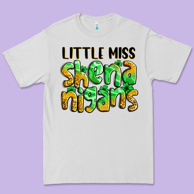 Little Miss Shenanigans St. Patrick's Premium Tee Designed By Lillyallendesigns