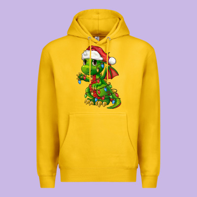 Christmas Cute Dragon Premium Hoodie Designed By Fadigitalartstudio