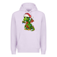 Lilac Christmas Cute Dragon Premium Hoodie - FaDigitalArtStudio