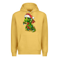 Antique Gold Christmas Cute Dragon Premium Hoodie - FaDigitalArtStudio