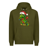 Army Green Christmas Cute Dragon Premium Hoodie - FaDigitalArtStudio