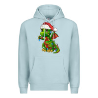 Blue Mist Christmas Cute Dragon Premium Hoodie - FaDigitalArtStudio