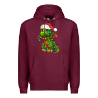 Burgundy Christmas Cute Dragon Premium Hoodie - FaDigitalArtStudio