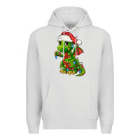 Dove Grey Christmas Cute Dragon Premium Hoodie - FaDigitalArtStudio