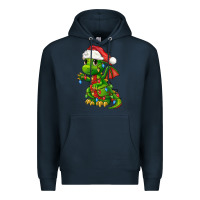 Navy Christmas Cute Dragon Premium Hoodie - FaDigitalArtStudio