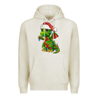 Oatmeal Heather Christmas Cute Dragon Premium Hoodie - FaDigitalArtStudio