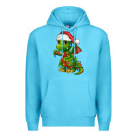 Ocean Blue Christmas Cute Dragon Premium Hoodie - FaDigitalArtStudio