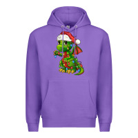 Purple Christmas Cute Dragon Premium Hoodie - FaDigitalArtStudio