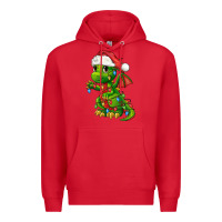 Red Christmas Cute Dragon Premium Hoodie - FaDigitalArtStudio