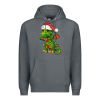 Rock Christmas Cute Dragon Premium Hoodie - FaDigitalArtStudio