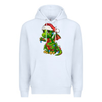 White Christmas Cute Dragon Premium Hoodie - FaDigitalArtStudio